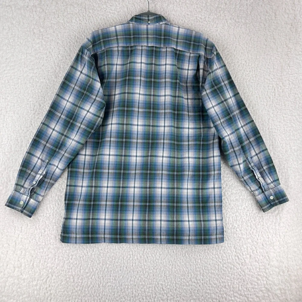 Ralph Lauren Green Blue Plaid Button-Down‎ Shirt Teen Boys Long Sleeve Size XL